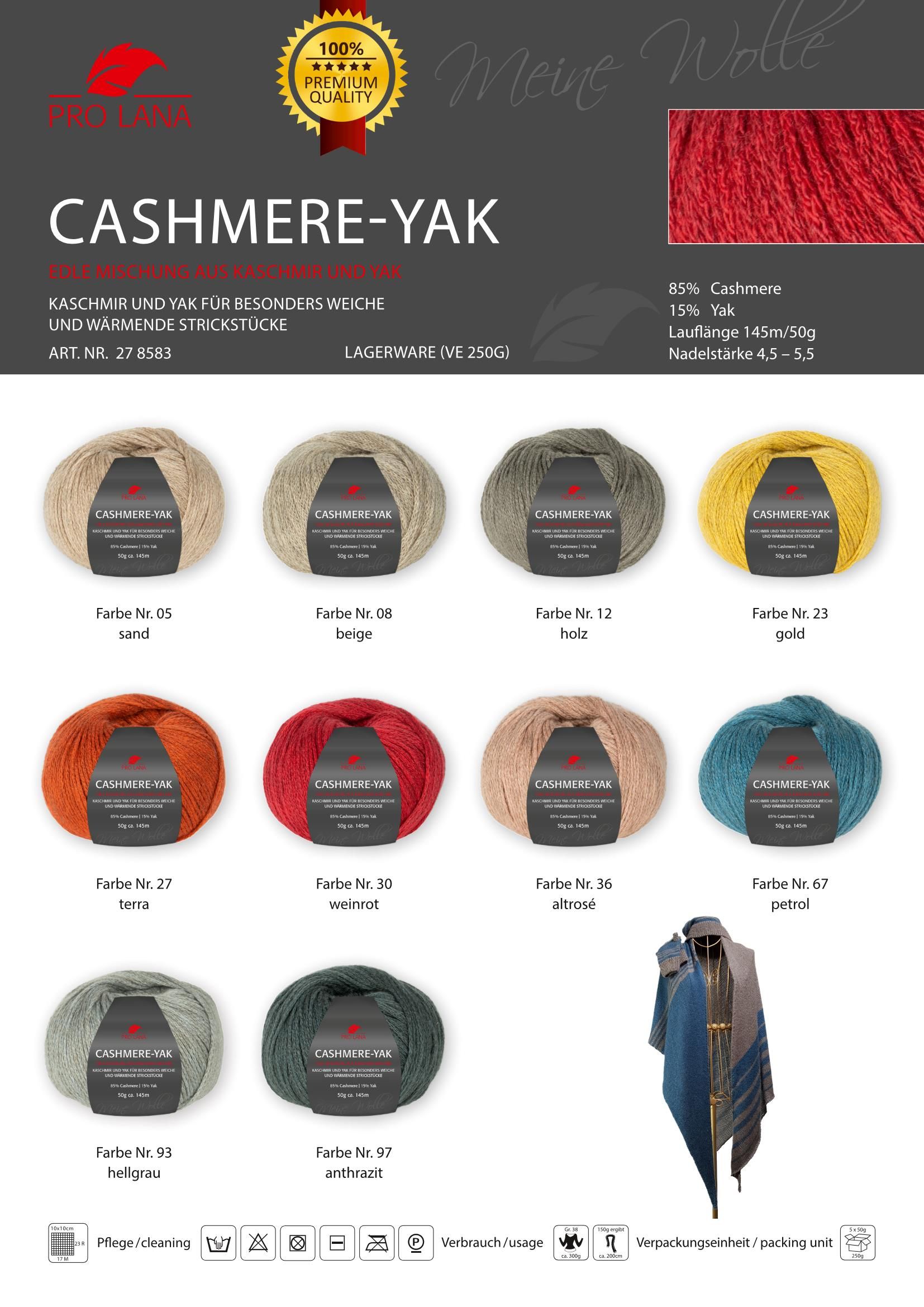 Pro Lana CASHMERE-YAK - Purer Luxus auf Ihrer Haut! 50g – Bild 2